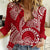Polynesian Pride Hawaii Women Casual Shirt Hawaiian Tribal Honu Red Version - Wonder Print Shop