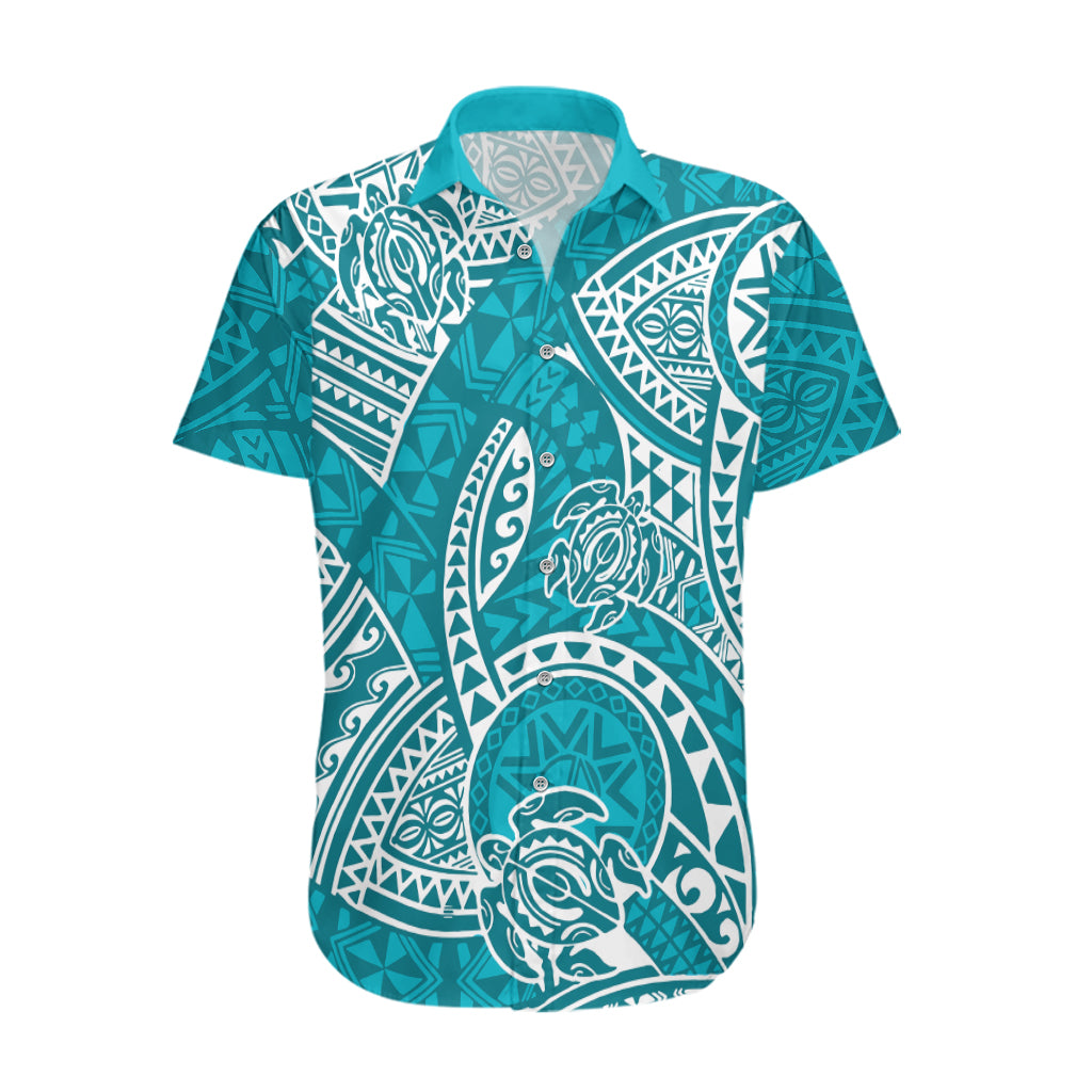 Polynesian Pride Hawaii Hawaiian Shirt Hawaiian Tribal Honu Turquoise Version - Wonder Print Shop