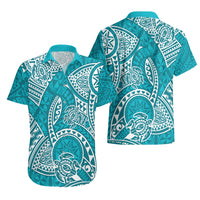 Polynesian Pride Hawaii Hawaiian Shirt Hawaiian Tribal Honu Turquoise Version - Wonder Print Shop