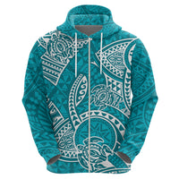 Polynesian Pride Hawaii Hoodie Hawaiian Tribal Honu Turquoise Version - Wonder Print Shop