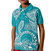 Polynesian Pride Hawaii Kid Polo Shirt Hawaiian Tribal Honu Turquoise Version - Wonder Print Shop