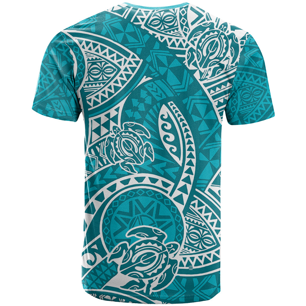 Polynesian Pride Hawaii T Shirt Hawaiian Tribal Honu Turquoise Version - Wonder Print Shop