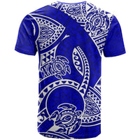 Polynesian Pride Hawaii T Shirt Hawaiian Tribal Honu Blue Version - Wonder Print Shop