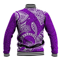 Polynesian Pride Hawaii Baseball Jacket Hawaiian Tribal Honu Purple Version - Wonder Print Shop