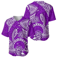 Polynesian Pride Hawaii Baseball Jersey Hawaiian Tribal Honu Purple Version - Wonder Print Shop