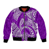 Polynesian Pride Hawaii Bomber Jacket Hawaiian Tribal Honu Purple Version - Wonder Print Shop