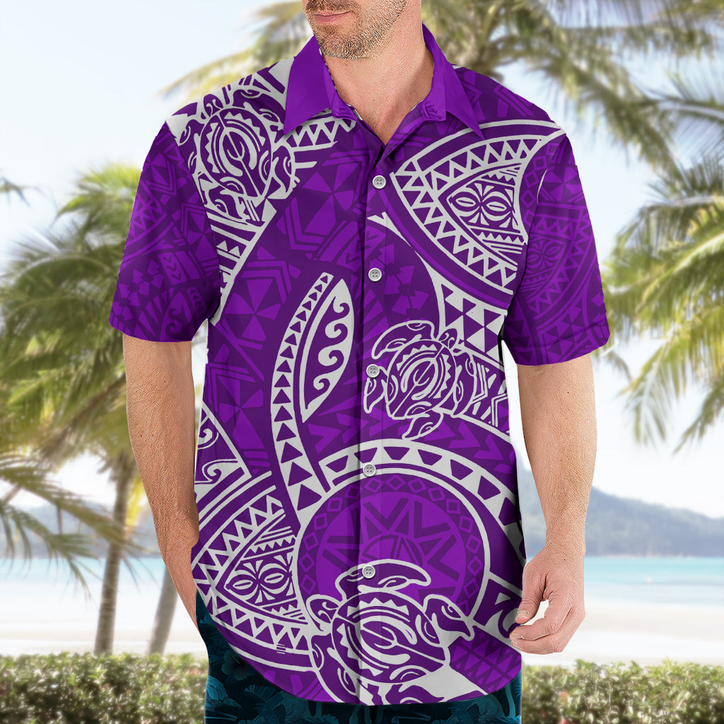 Polynesian Pride Hawaii Hawaiian Shirt Hawaiian Tribal Honu Purple Version - Wonder Print Shop