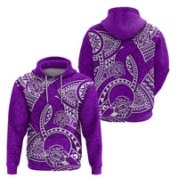Polynesian Pride Hawaii Hoodie Hawaiian Tribal Honu Purple Version - Wonder Print Shop
