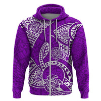 Polynesian Pride Hawaii Hoodie Hawaiian Tribal Honu Purple Version - Wonder Print Shop