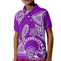 Polynesian Pride Hawaii Kid Polo Shirt Hawaiian Tribal Honu Purple Version - Wonder Print Shop