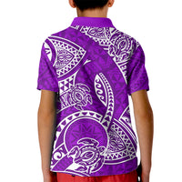 Polynesian Pride Hawaii Kid Polo Shirt Hawaiian Tribal Honu Purple Version - Wonder Print Shop