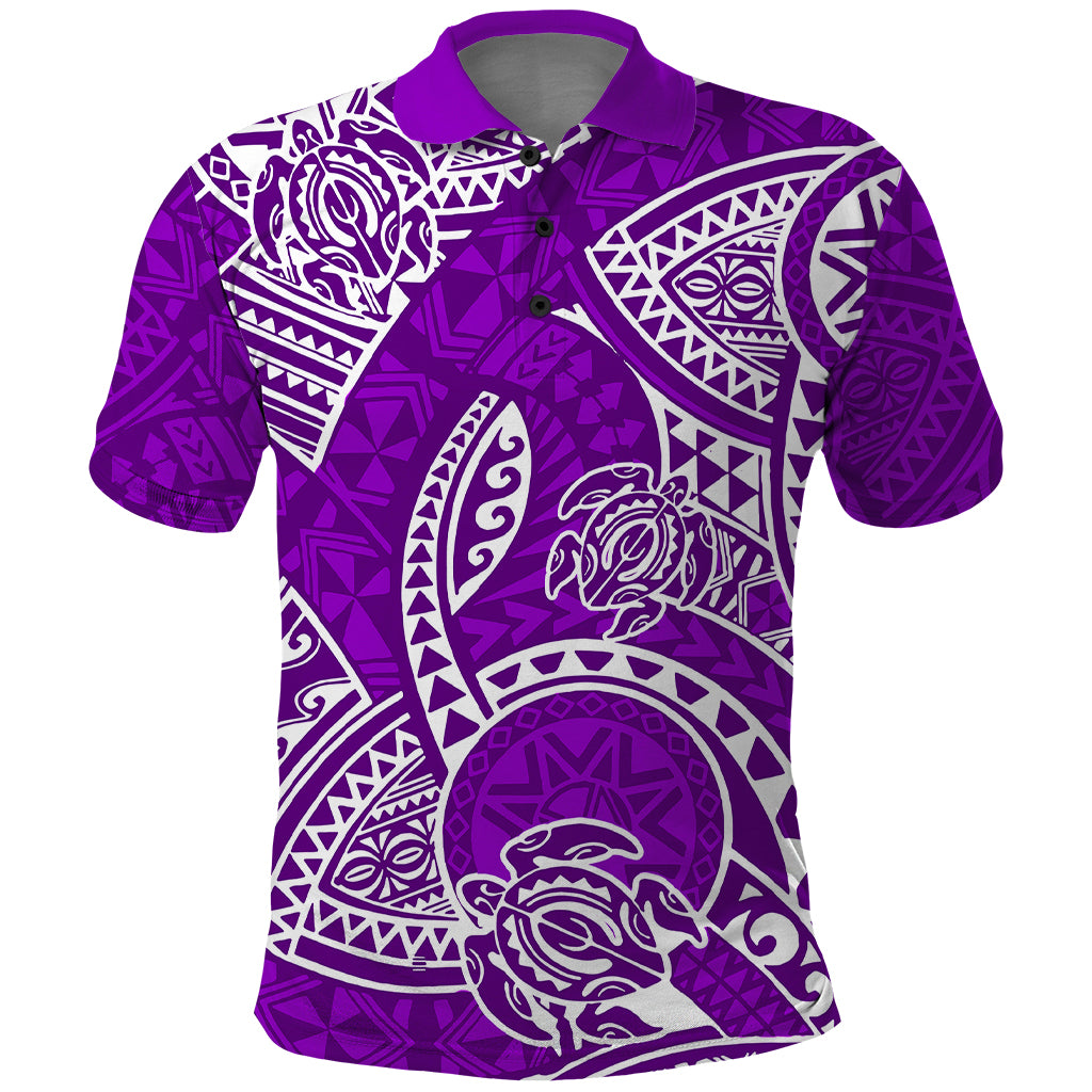 Polynesian Pride Hawaii Polo Shirt Hawaiian Tribal Honu Purple Version - Wonder Print Shop