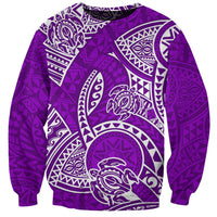 Polynesian Pride Hawaii Sweatshirt Hawaiian Tribal Honu Purple Version - Wonder Print Shop