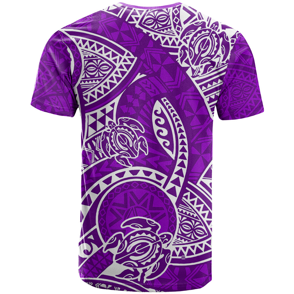 Polynesian Pride Hawaii T Shirt Hawaiian Tribal Honu Purple Version - Wonder Print Shop