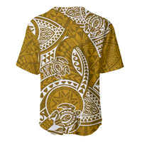Polynesian Pride Hawaii Baseball Jersey Hawaiian Tribal Honu Gold Version - Wonder Print Shop