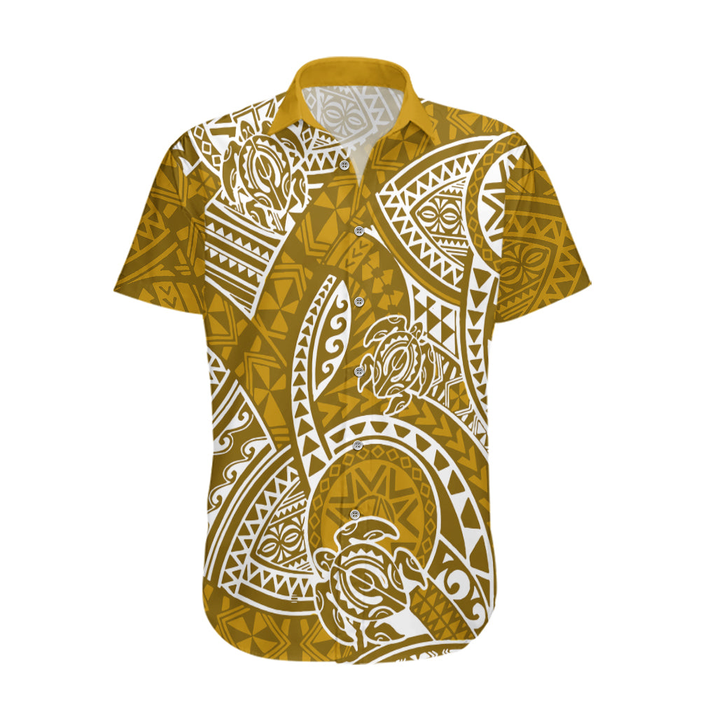Polynesian Pride Hawaii Hawaiian Shirt Hawaiian Tribal Honu Gold Version - Wonder Print Shop