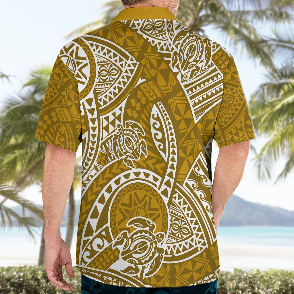 Polynesian Pride Hawaii Hawaiian Shirt Hawaiian Tribal Honu Gold Version - Wonder Print Shop