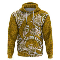 Polynesian Pride Hawaii Hoodie Hawaiian Tribal Honu Gold Version - Wonder Print Shop