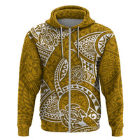 Polynesian Pride Hawaii Hoodie Hawaiian Tribal Honu Gold Version - Wonder Print Shop