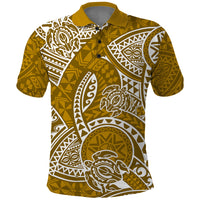 Polynesian Pride Hawaii Polo Shirt Hawaiian Tribal Honu Gold Version - Wonder Print Shop