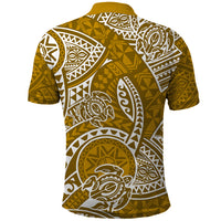 Polynesian Pride Hawaii Polo Shirt Hawaiian Tribal Honu Gold Version - Wonder Print Shop