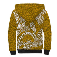 Polynesian Pride Hawaii Sherpa Hoodie Hawaiian Tribal Honu Gold Version - Wonder Print Shop