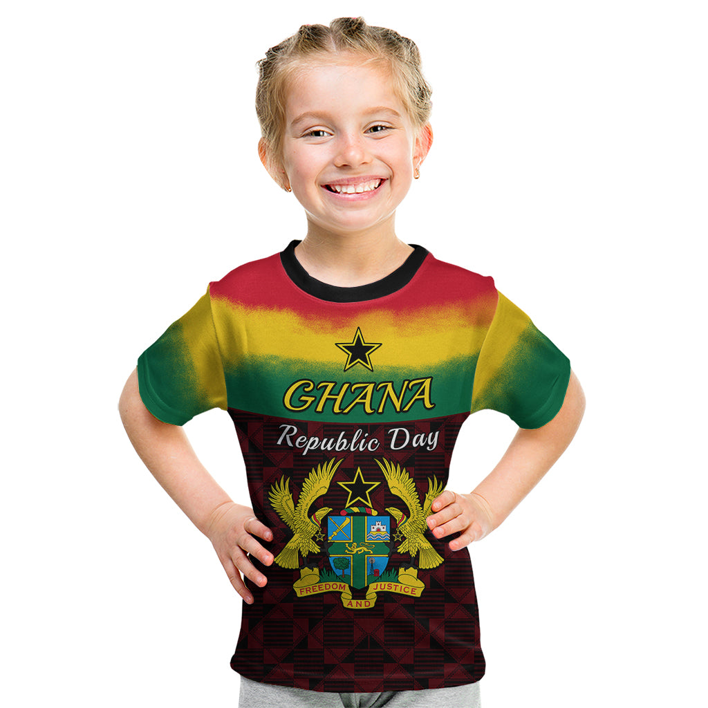 1 July Ghana Republic Day Kid T Shirt African Pattern Mix Flag Unique Style - Wonder Print Shop