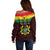 1 July Ghana Republic Day Off Shoulder Sweater African Pattern Mix Flag Unique Style - Wonder Print Shop
