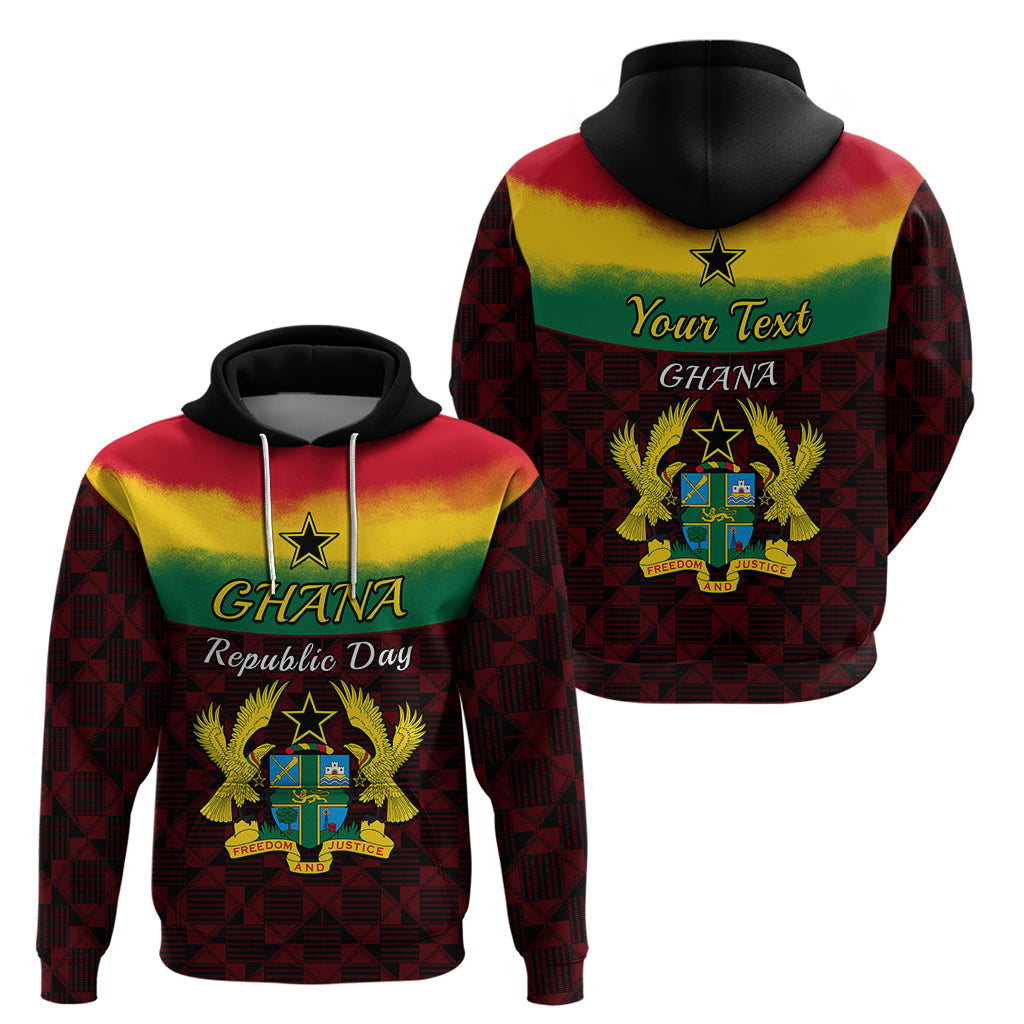 Personalised 1 July Ghana Republic Day Hoodie African Pattern Mix Flag Unique Style - Wonder Print Shop