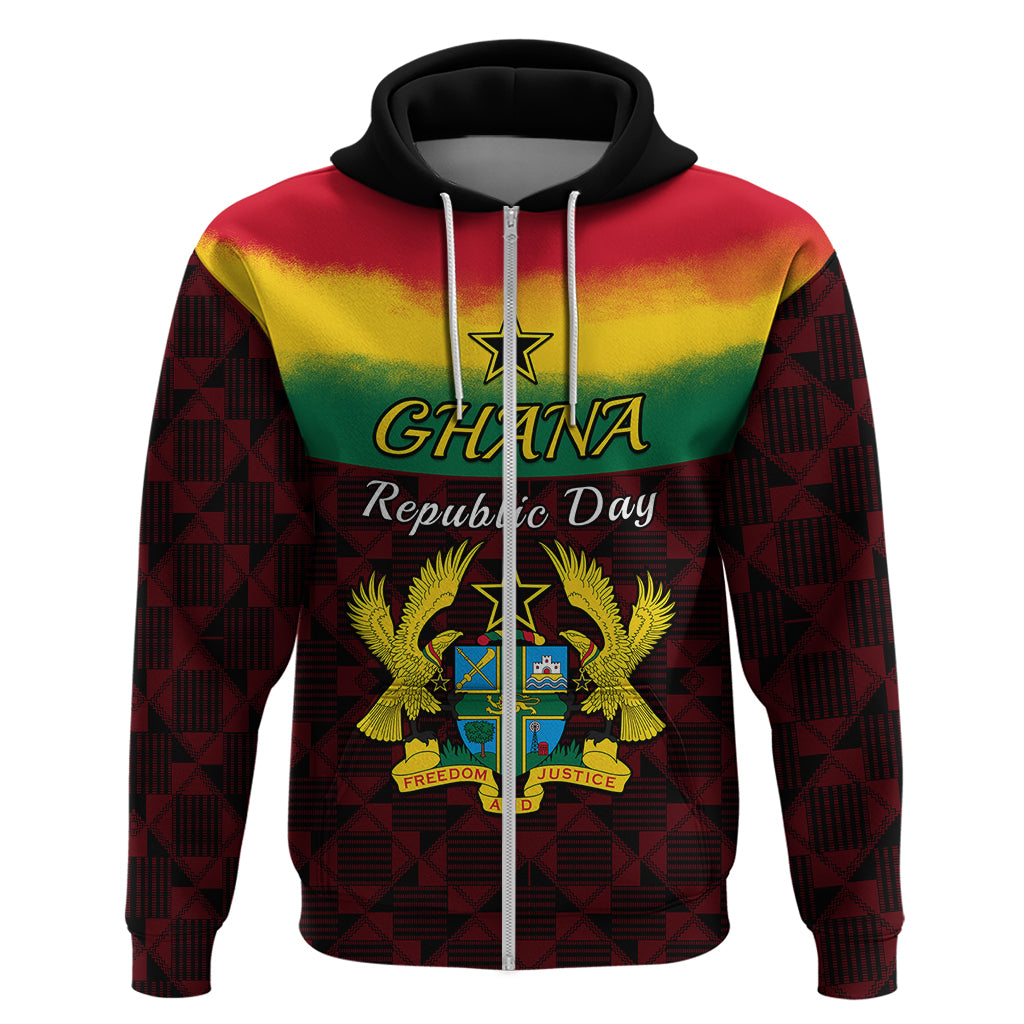 Personalised 1 July Ghana Republic Day Hoodie African Pattern Mix Flag Unique Style - Wonder Print Shop