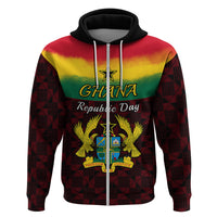 Personalised 1 July Ghana Republic Day Hoodie African Pattern Mix Flag Unique Style - Wonder Print Shop