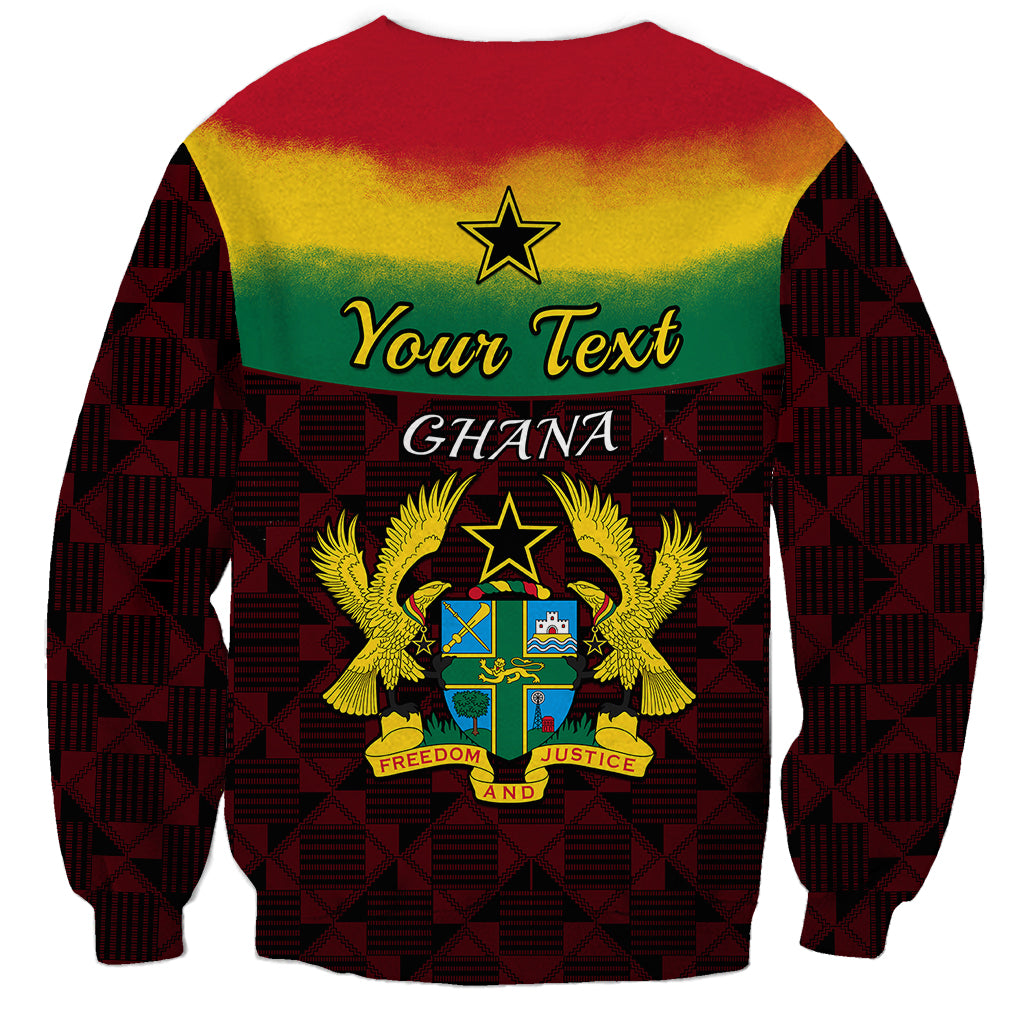 Personalised 1 July Ghana Republic Day Sweatshirt African Pattern Mix Flag Unique Style - Wonder Print Shop