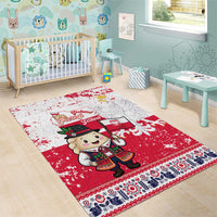 Poland Pierogi Festival Area Rug Funny Dumpling Costume With Flag - Wonder Print Shop