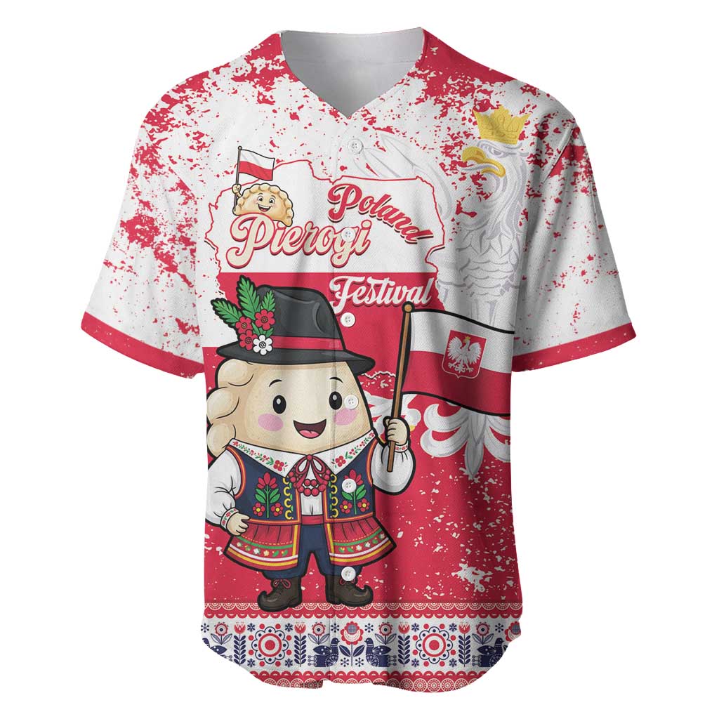 Poland Pierogi Festival Baseball Jersey Funny Dumpling Costume With Flag - Wonder Print Shop