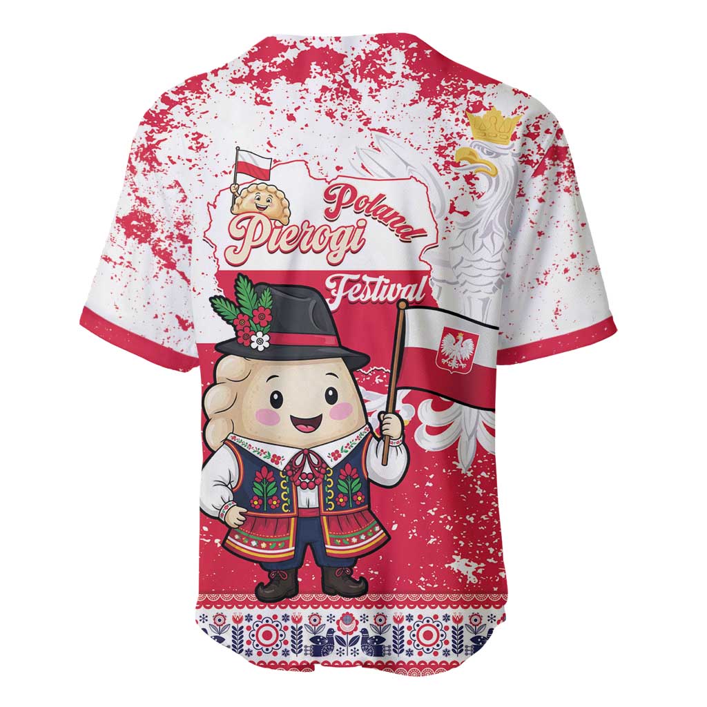 Poland Pierogi Festival Baseball Jersey Funny Dumpling Costume With Flag - Wonder Print Shop