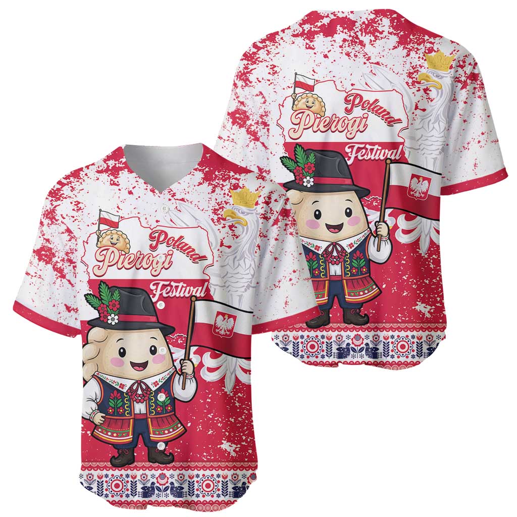 Poland Pierogi Festival Baseball Jersey Funny Dumpling Costume With Flag - Wonder Print Shop
