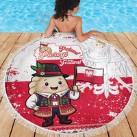 Poland Pierogi Festival Beach Blanket Funny Dumpling Costume With Flag - Wonder Print Shop
