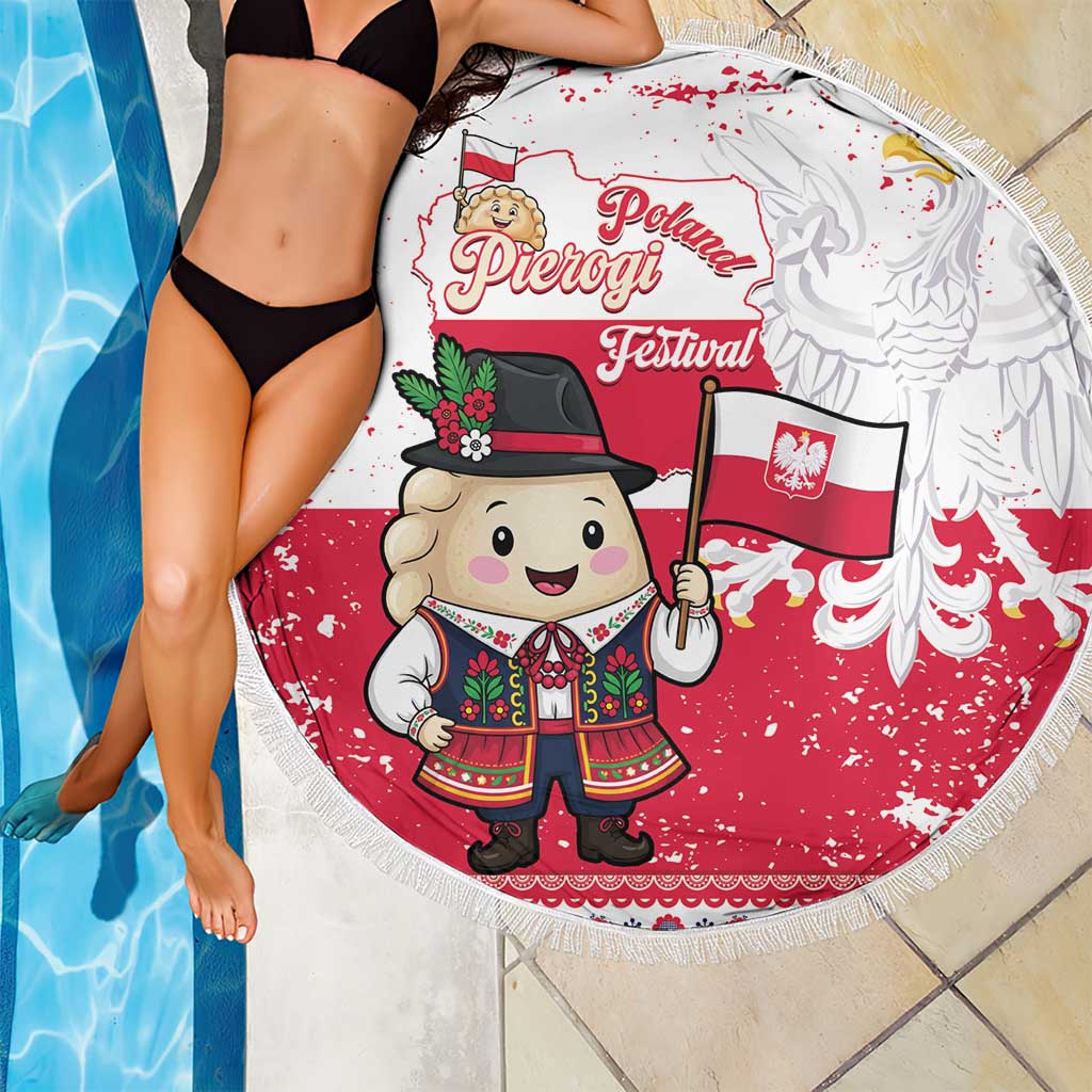 Poland Pierogi Festival Beach Blanket Funny Dumpling Costume With Flag - Wonder Print Shop
