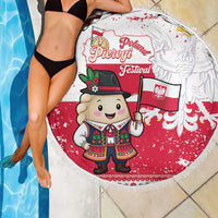 Poland Pierogi Festival Beach Blanket Funny Dumpling Costume With Flag - Wonder Print Shop