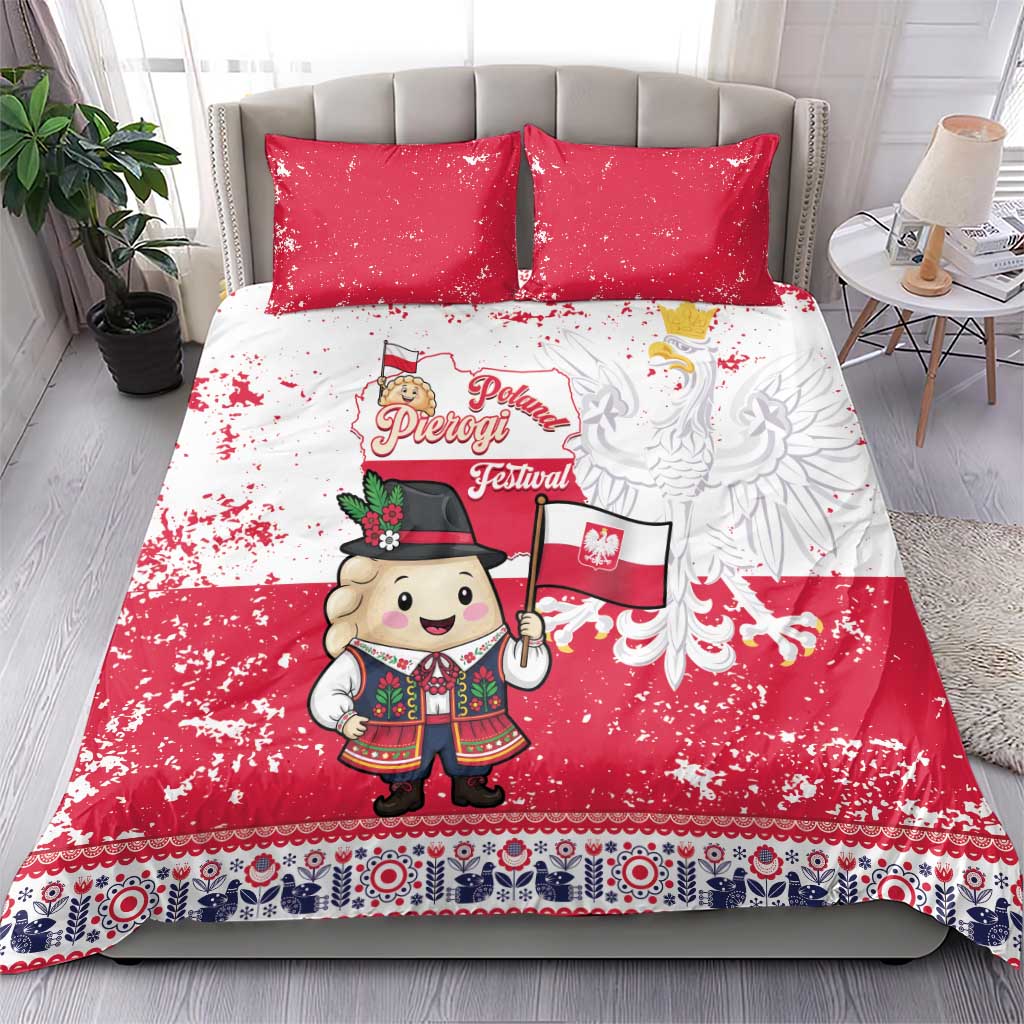 Poland Pierogi Festival Bedding Set Funny Dumpling Costume With Flag - Wonder Print Shop