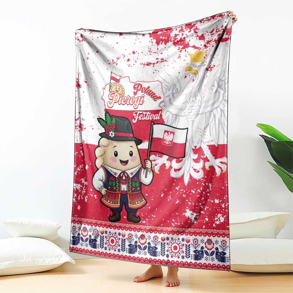 Poland Pierogi Festival Blanket Funny Dumpling Costume With Flag - Wonder Print Shop