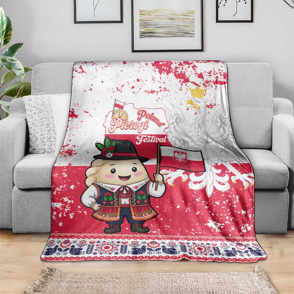 Poland Pierogi Festival Blanket Funny Dumpling Costume With Flag - Wonder Print Shop