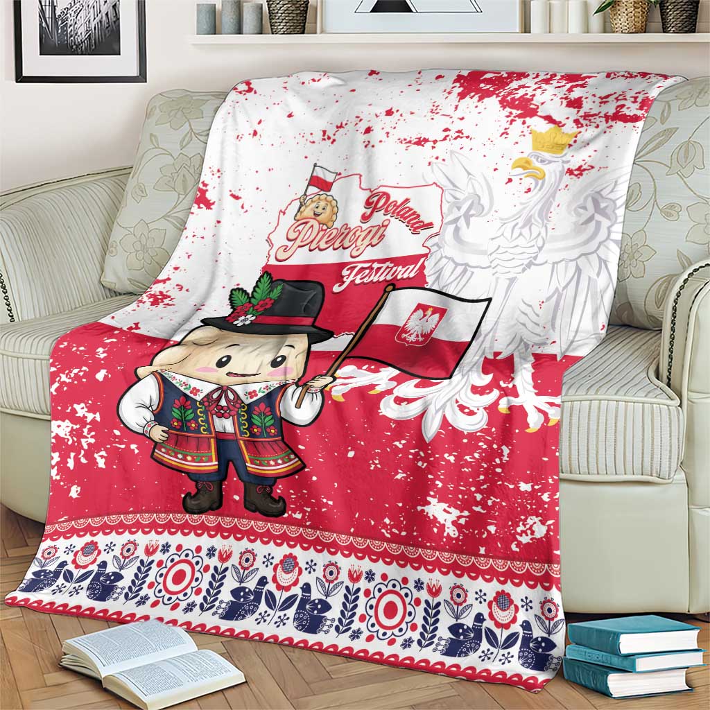 Poland Pierogi Festival Blanket Funny Dumpling Costume With Flag - Wonder Print Shop