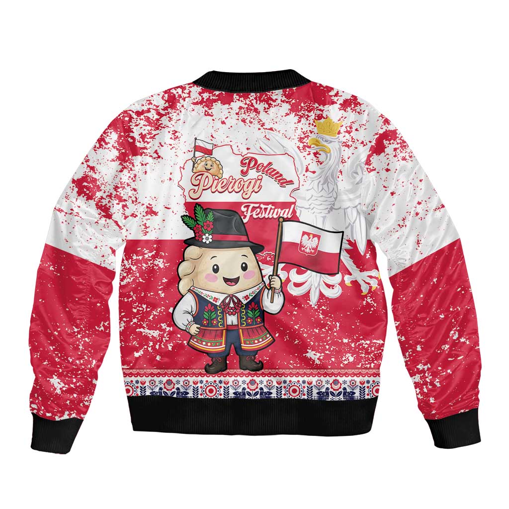 Poland Pierogi Festival Bomber Jacket Funny Dumpling Costume With Flag - Wonder Print Shop