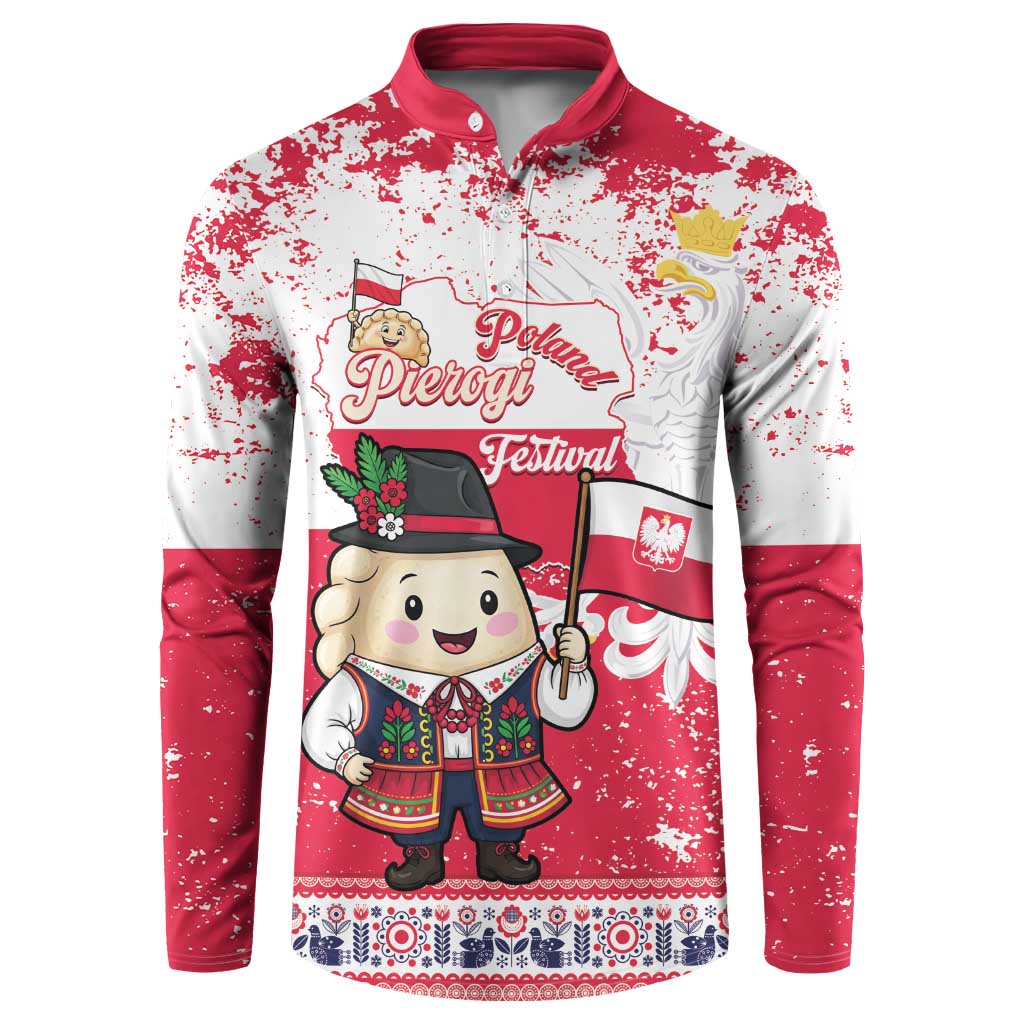 Poland Pierogi Festival Button Sweatshirt Funny Dumpling Costume With Flag - Wonder Print Shop