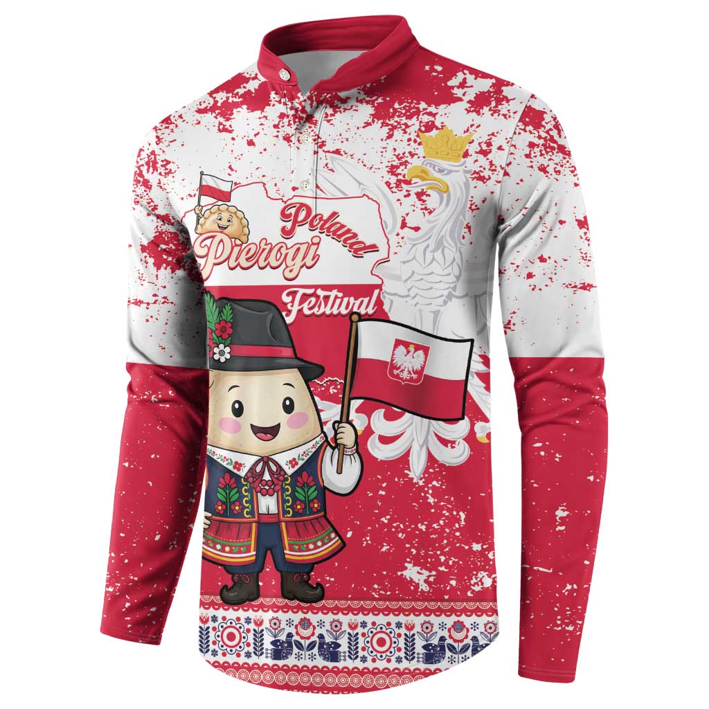 Poland Pierogi Festival Button Sweatshirt Funny Dumpling Costume With Flag - Wonder Print Shop