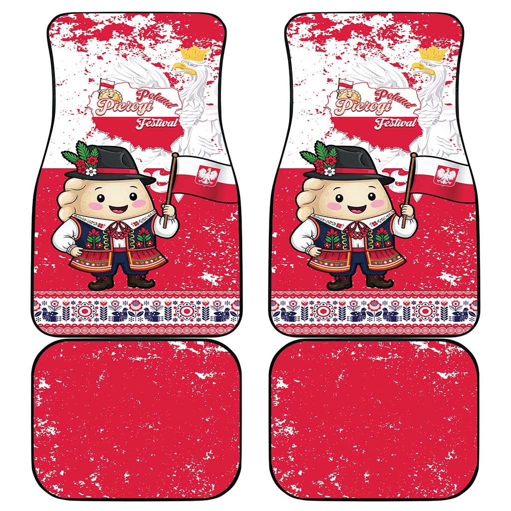 Poland Pierogi Festival Car Mats Funny Dumpling Costume With Flag - Wonder Print Shop