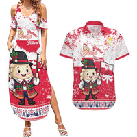 Poland Pierogi Festival Couples Matching Summer Maxi Dress and Hawaiian Shirt Funny Dumpling Costume With Flag - Wonder Print Shop