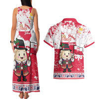 Poland Pierogi Festival Couples Matching Tank Maxi Dress and Hawaiian Shirt Funny Dumpling Costume With Flag - Wonder Print Shop