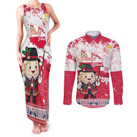 Poland Pierogi Festival Couples Matching Tank Maxi Dress and Long Sleeve Button Shirt Funny Dumpling Costume With Flag - Wonder Print Shop